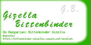gizella bittenbinder business card